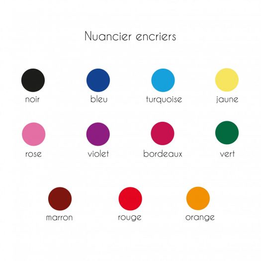 encre tampons couleurs